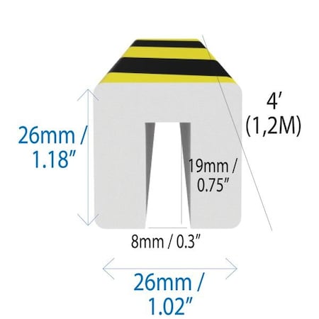 Ergomat Square I-Beam Protector Black/Yellow Hazard SIBP120-BK/Y